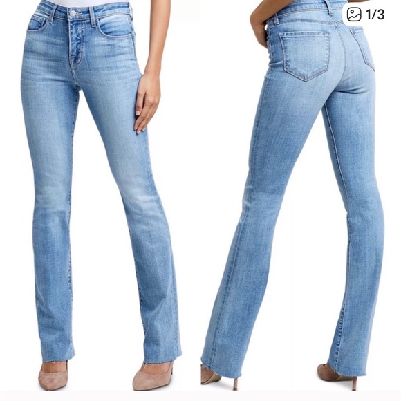 L’agence Ruth high rise straight raw hem jeans in summit - Picture 1 of 13